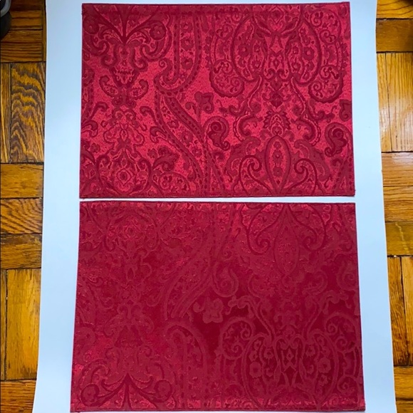 NWOT Ralph Lauren red paisley placemat 2 pieces - Picture 1 of 8
